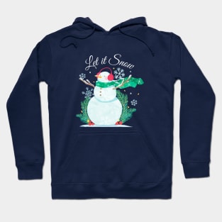 Christmas Edition "Let it Snow" with Snowman and Snowflakes Hoodie